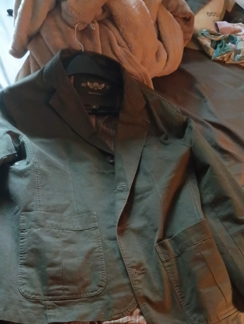Olive Green Men's Casual Blazer Jacket